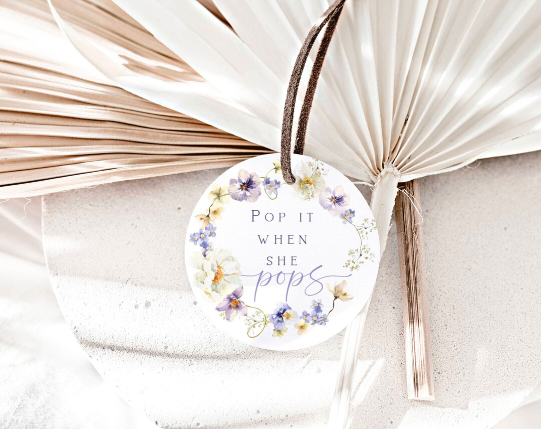 BOTTLE Tag/gift Tag Pop It When She Pops! Template - Baby Shower | FREE ...