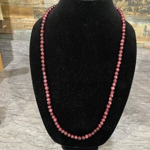 Rhodolite garnet beaded necklace