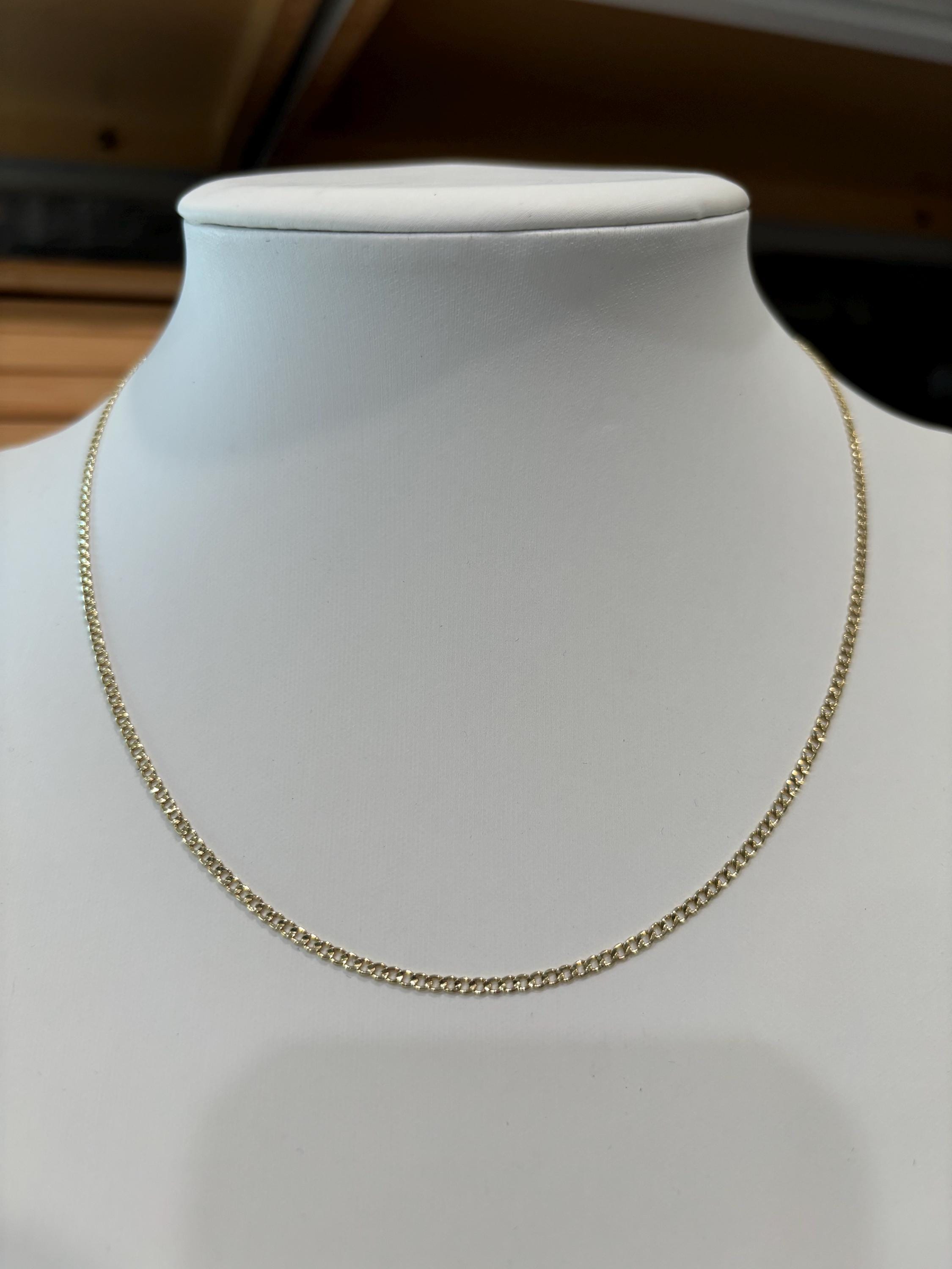 Kette Ohne Anhänger Gold 10 Karat Gelbgold Monaco-Kette Von Nuragold – Kubanischer Pflaster-Diamantschliff, 7,5–15 Mm Breit Cuba Gold