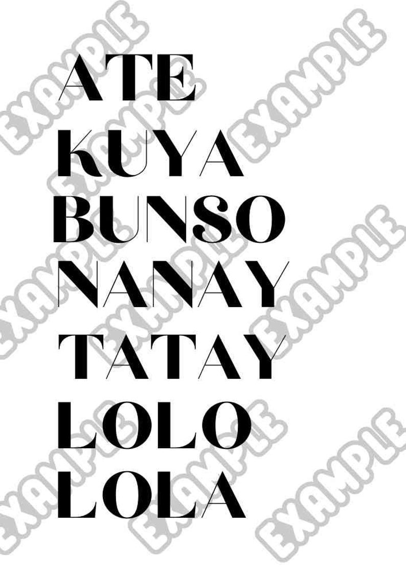 Tagalog Family SVG Kuya, Ate, Nanay, Tatay Lola, Lolo Etsy