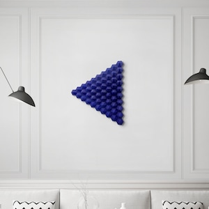 Blue wall sculpture: Triangle | Modern Art | 3D printed wall decor | Unique Wall sculpture | Sustainable Art