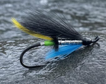 Atlantic Salmon Fishing Fly, Hairwing, Silver Blue Dark Wing, Sizes 4-12