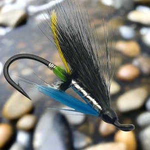 Atlantic Salmon Fishing Fly, Hairwing, Silver Blue Dark Wing, Sizes 4-12