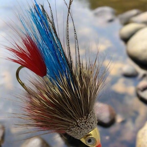 Streamer Angelfliege, Dale&#39;s Conehead Marabou Muddler - Blau/Oliv/Weiß (jeweils)