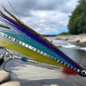 Streamer Fishing Fly, Hairwing, Silver Doctor Hairwing Variant, Single Hook, Sizes 2-4