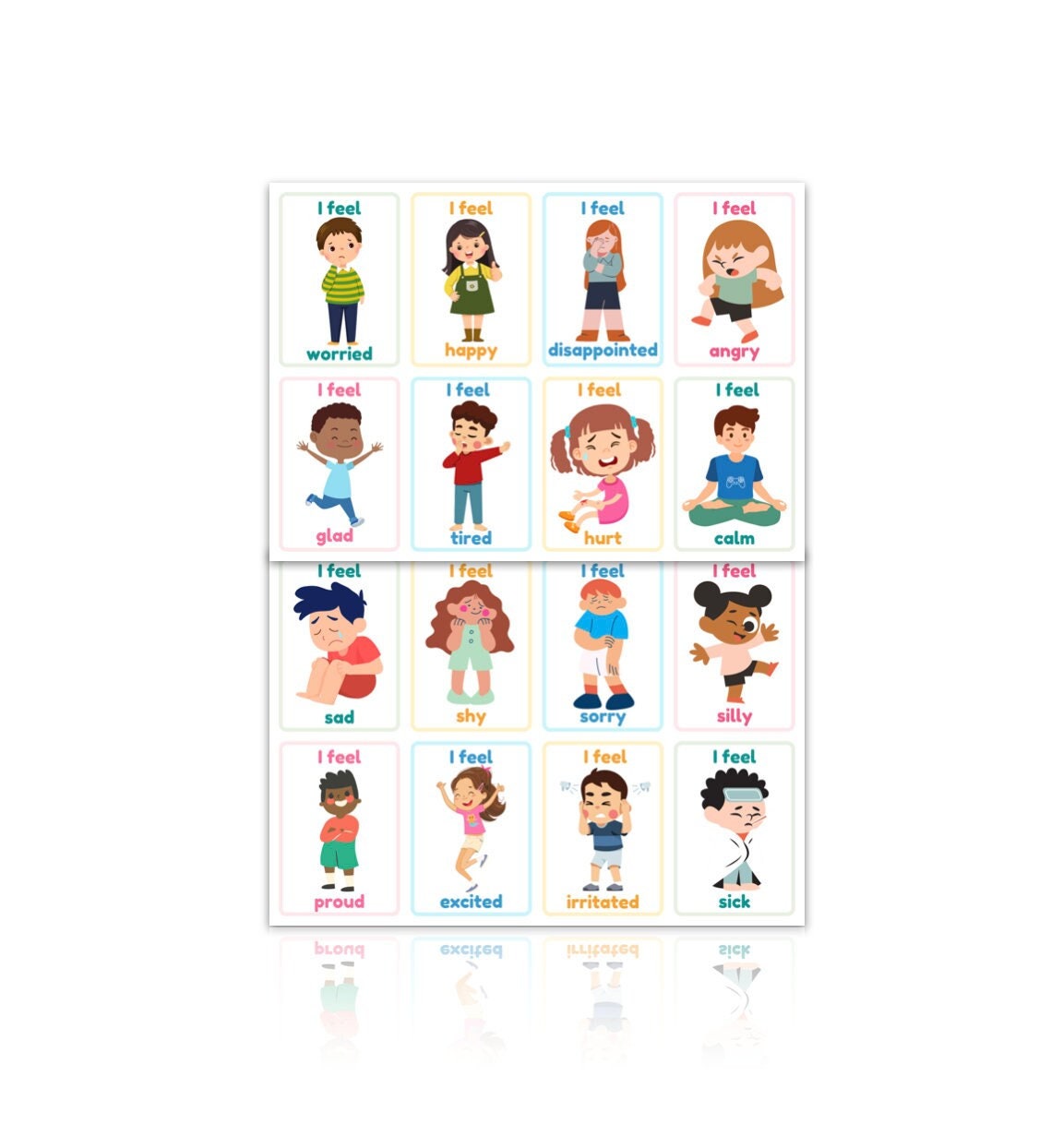Autism Feelings Flash Cards, Early Learning, Communicate Your Emotions ...