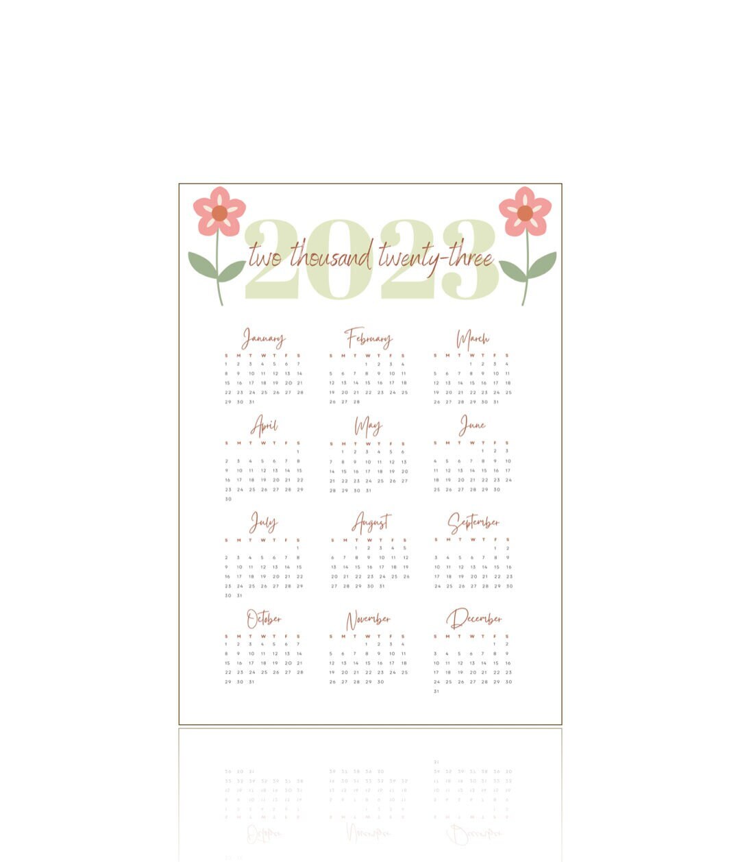 2023 12 Month Calender Cute Girly Wall Calender High Quality Etsy