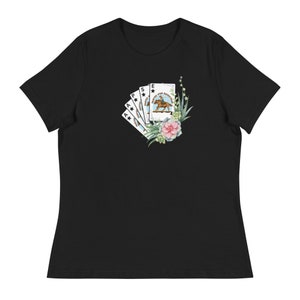 T-shirt décontracté PSE Poker Cards pour femme