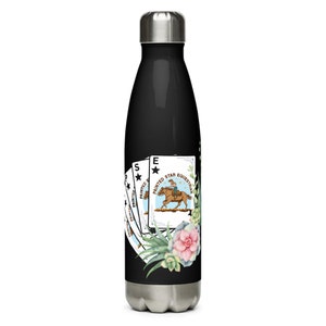 Botella de agua de acero inoxidable con cartas de póquer PSE