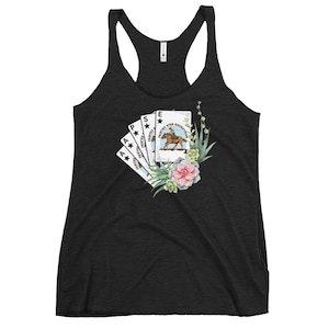 Camiseta sin mangas con espalda cruzada y diseño de cartas de póquer de PSE para mujer