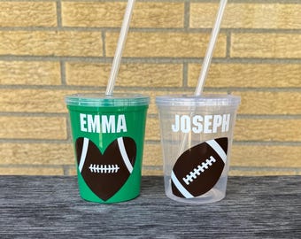 Personalized Football Party Cups: Kids Birthday Favors