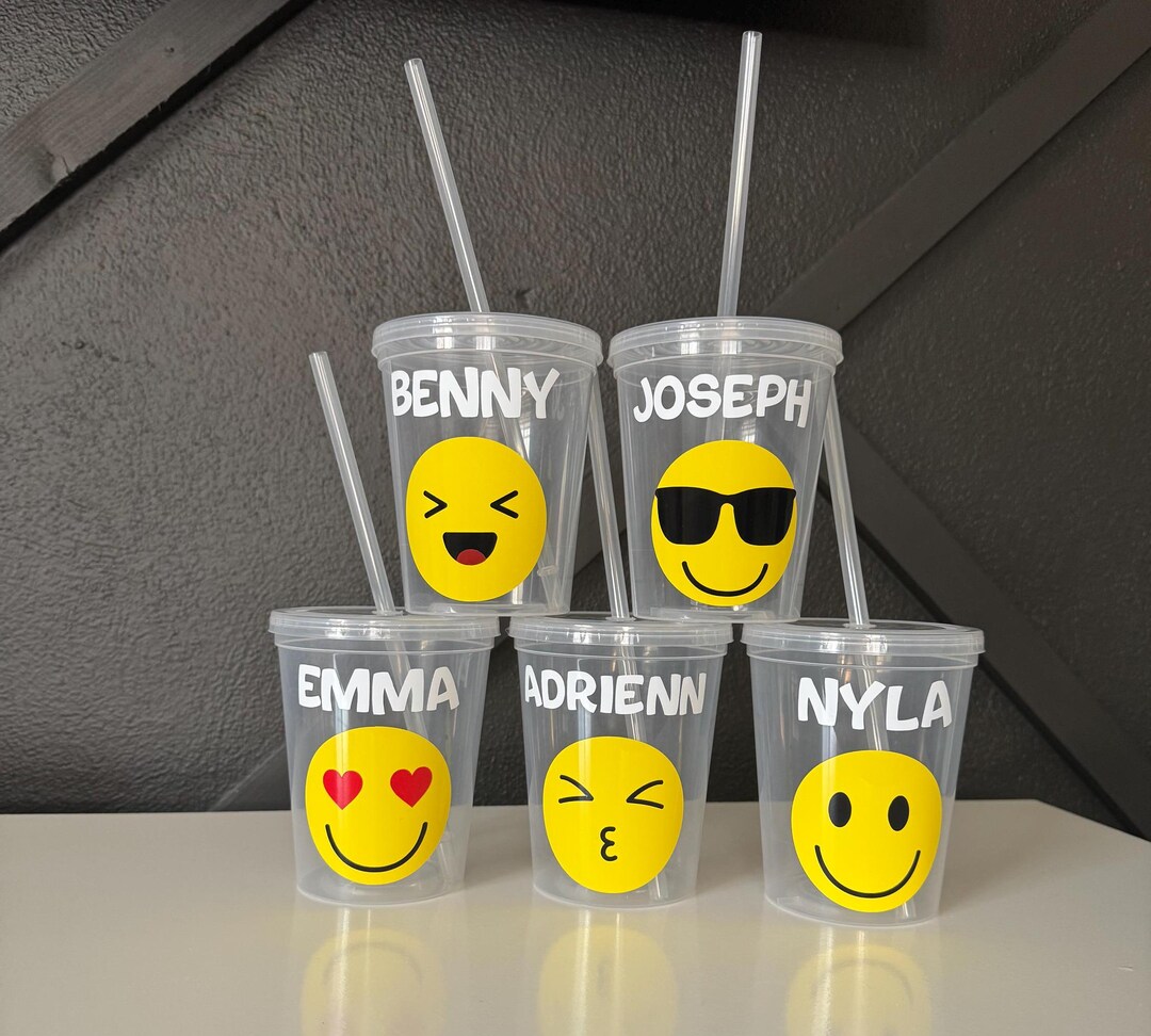 Personalized Emoji Kids Cups/emoji Party Decor/emoji Party Favors - Etsy