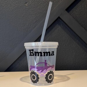 Personalized Monster Truck Kids Cups/Monster Truck Birthday/Monster Truck Party Favors/Monster Truck Party Cups/Monster Jam Birthday Purple Monster Truck