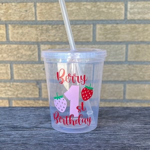 Berry First Birthday Party Cups