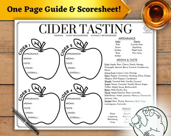 Apfelwein Verkostung Anleitung & Matte, Apfelwein Verkostung Flug, Apfelwein Geschenke, Herbst Halloween Trinkspiel, Glutenfreier Geschenkkorb, digitaler Download