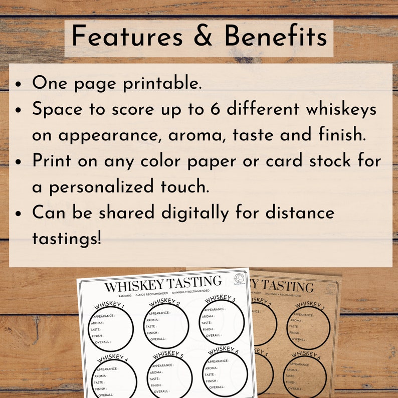 Whiskey Tasting Sheet, Whisky Tasting Mat, Whiskey DIY Blind Tasting