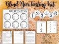 Blind Beer Tasting, Beer Flight Mat Downloadable, Bachelorette Beer Scorecard Party Kit, Fun Birthday or Anniversary Gift, Digital Download