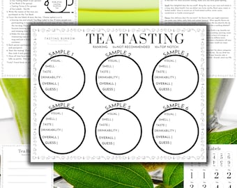Blind Tea Tasting, Brautparty oder Babyparty Spiel, Tee Sampler Hostessen Geschenk, Lieblings-Tea Party Pack Kit, digitaler Download