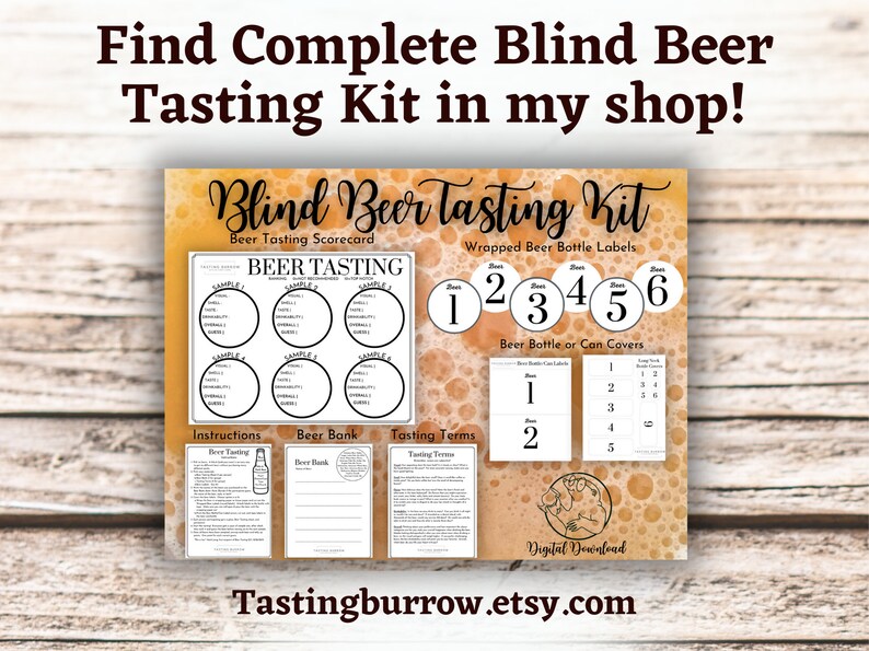 Beer Tasting Sheet, Beer Flight Tasting Score Sheet, Beer DIY Blind