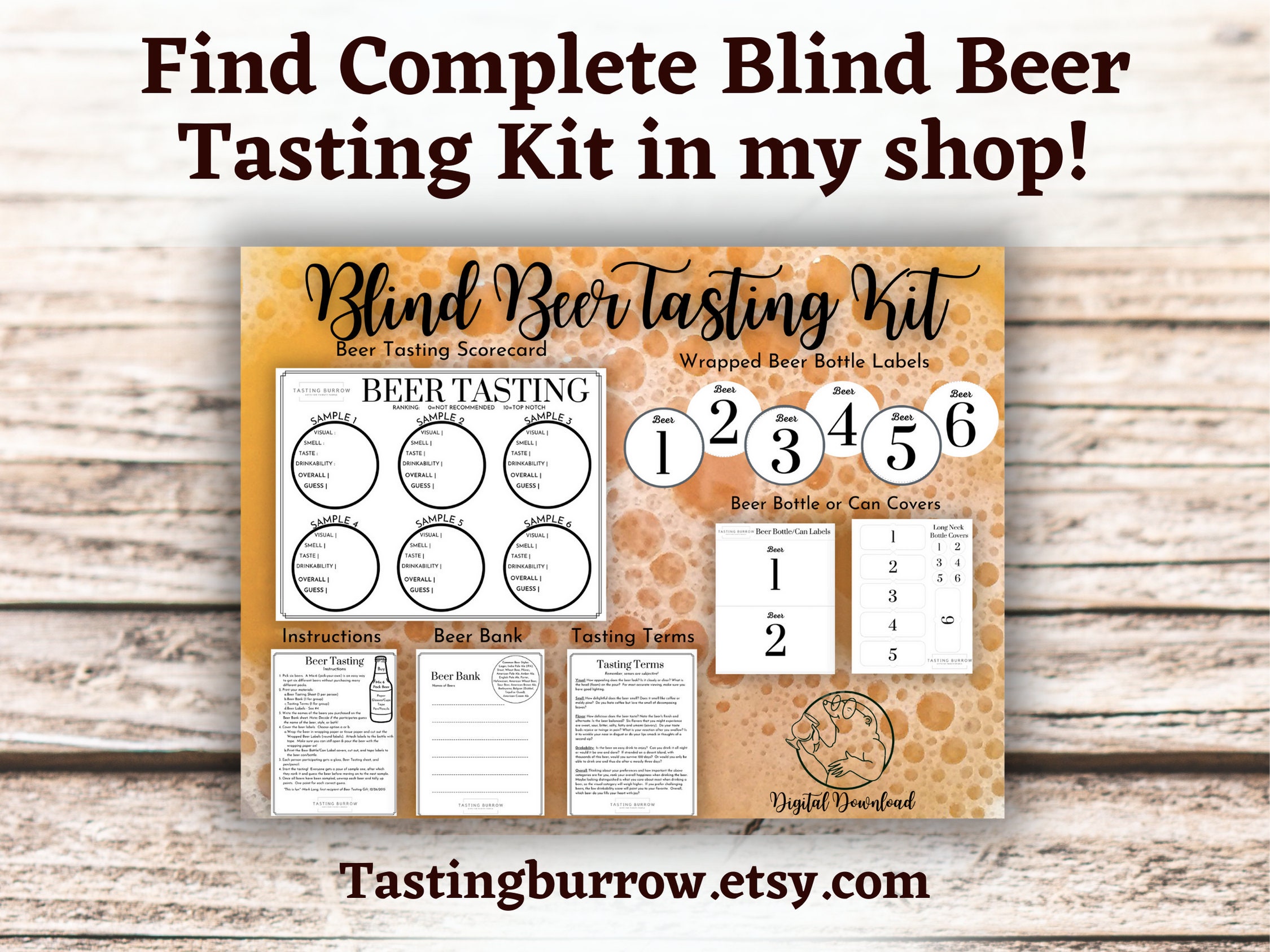 Beer Tasting Sheet, Beer Flight Tasting Score Sheet, Beer DIY Blind