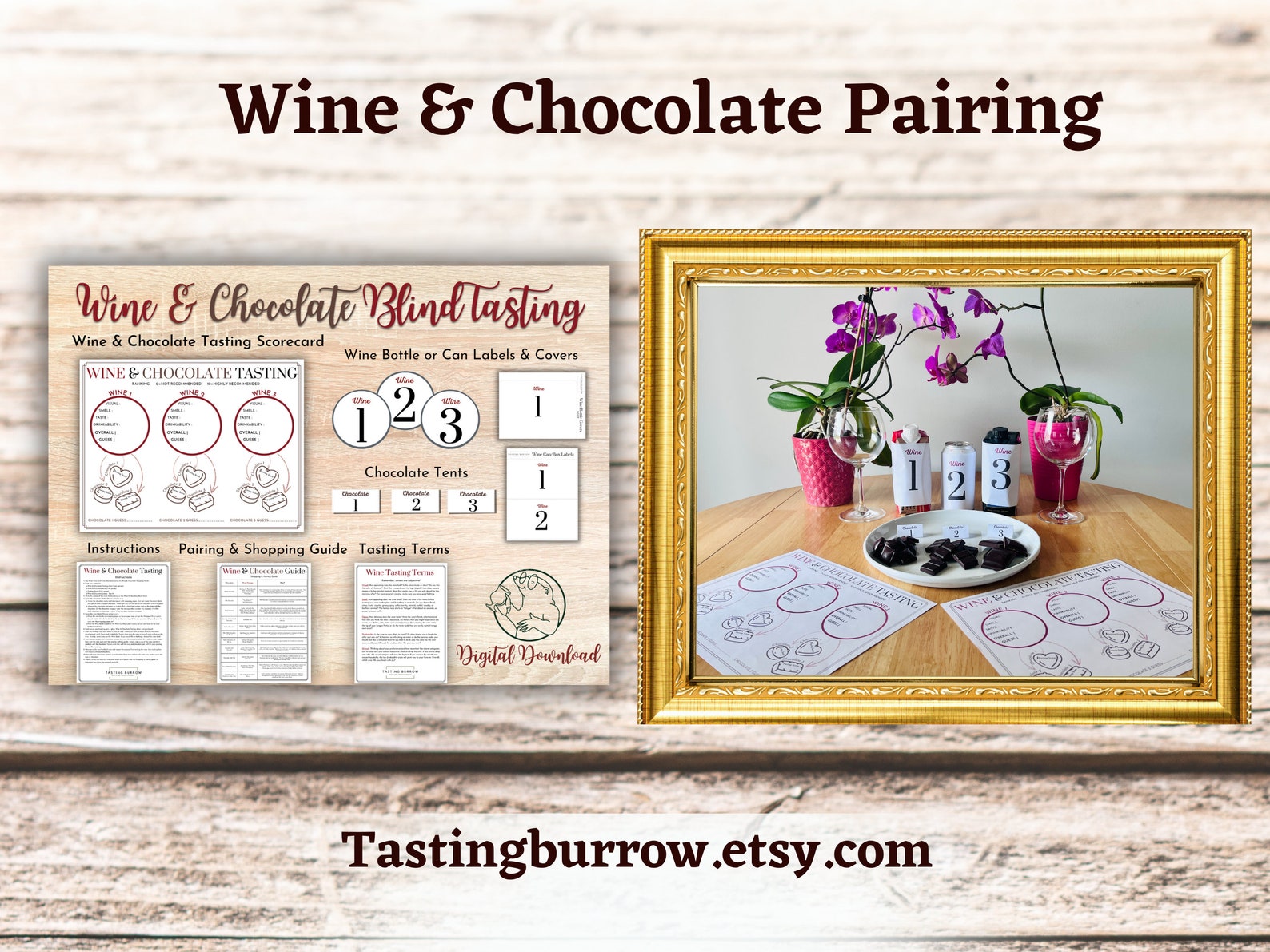 Wine Tasting Scorecard, Wine Tasting Placemat Printable, Wine Party ...