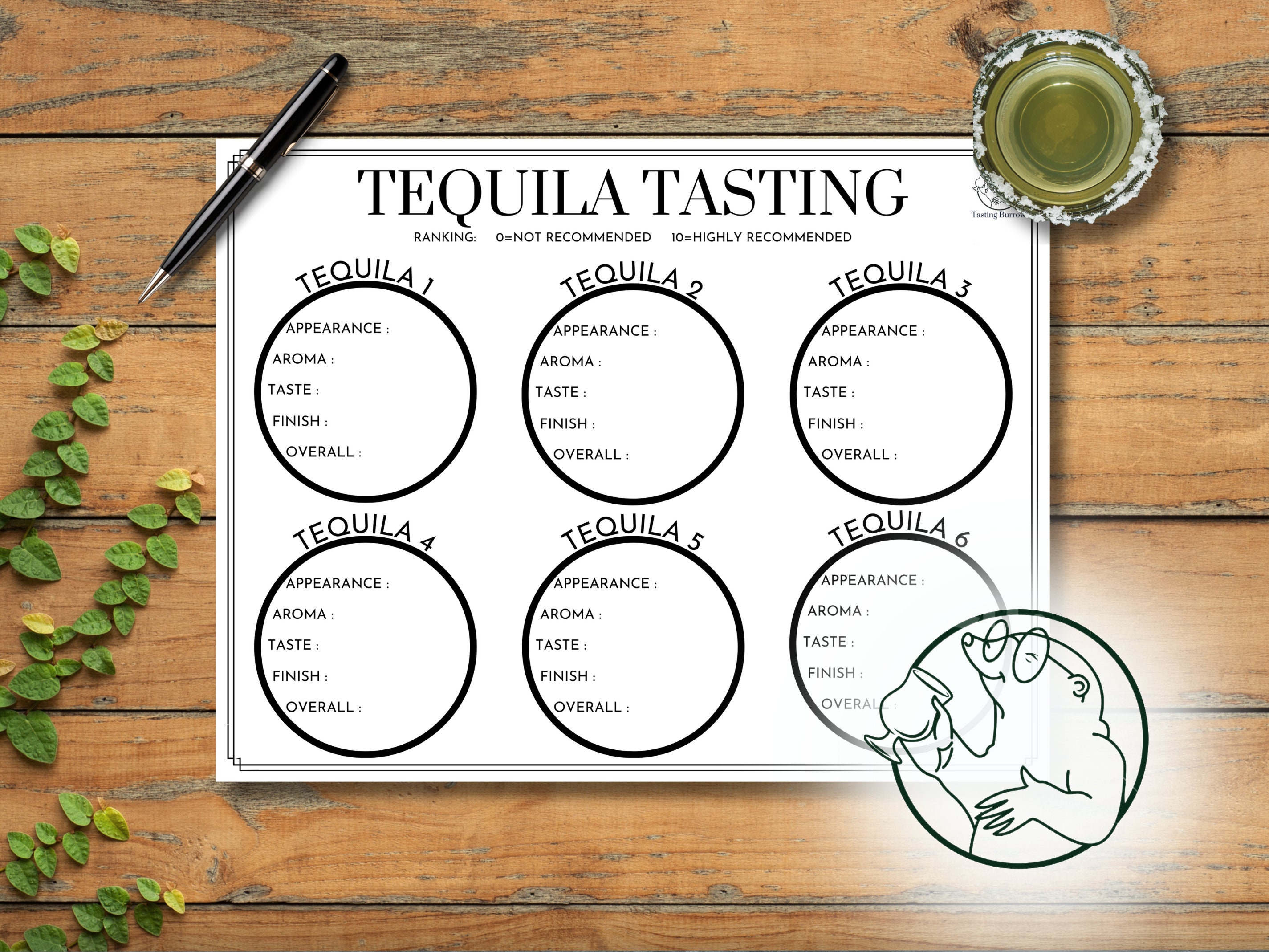 Tequila Tasting Sheet Tequila Tasting Notes Tequila DIY - Etsy