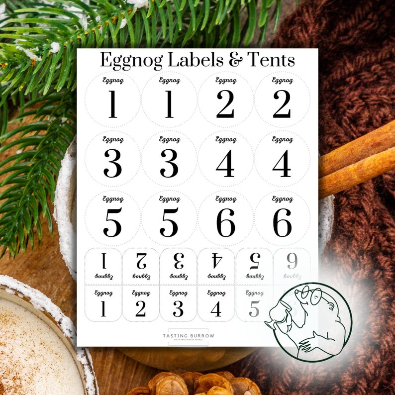 Blind Eggnog Tasting Party, Christmas Party Game, Holiday Thoughtful