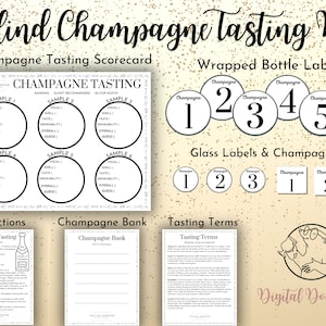 Blind Champagne Tasting Party Kit, Bridal Shower Champagne Tasting Party, Bachelorette Hen Party Games, Guess the Champagne, Bubbly Party