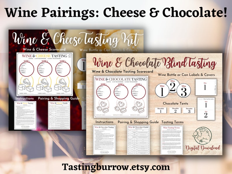 Wine Tasting Scorecard, Wine Tasting Placemat Printable, Wine Party ...