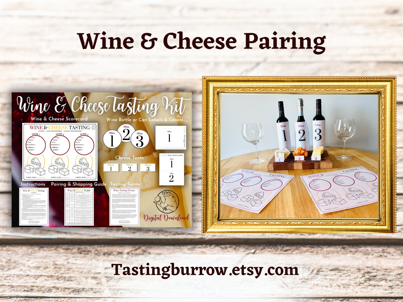 Wine Tasting Scorecard, Wine Tasting Placemat Printable, Wine Party ...