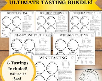 Ultimate Tasting Party Bundle, Whiskey Tasting Mat, Wine Tasting, Beer Tasting Flight Mat, Champagne Tasting Guide, Tequila Tasting download