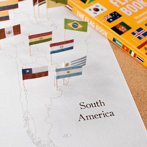Países e Capitais do Continente América do Sul IMPRIMÍVEL | BANDEIRAS da América do Sul | Mapa do Continente América do Sul | Mapa ilustrado e bandeiras