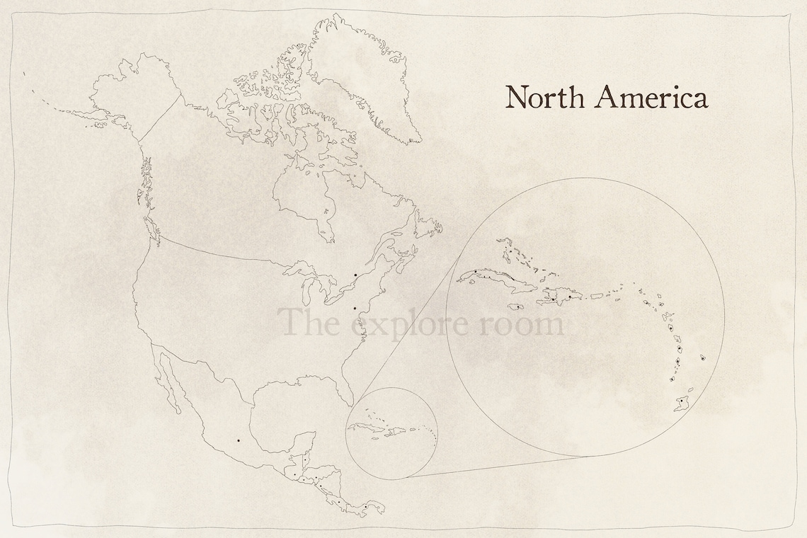 North America Continent Countries and Capitals PRINTABLE |north America ...
