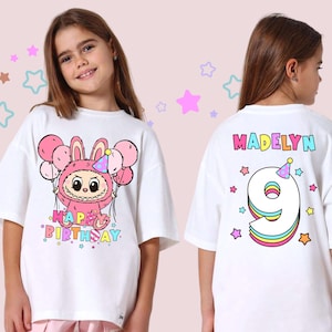 Custom LaBubu Birthday Shirt: Family Matching Raglan Tee