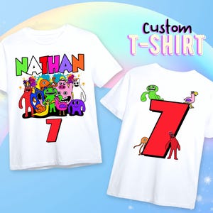 Custom Garten Game Birthday Shirt, Horror Game Birthday Tee, Raglan Sleeve White Tee, Garten Ban Ban custom tee, Family Matching T Shirt