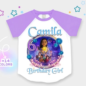 Asha Princess Birthday Shirt, Wish Family Shirt , Asha Wish Shirt, Asha Princess Birthday Shirt, Family Matching Shirt Raglan color sleeves