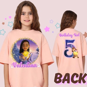 Personalisiertes Prinzessin Asha Geburtstags Shirt: Wunsch Party Raglan T-Shirt