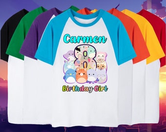 Squishmallow Birthday Girl Party Shirt - Squishmallow Squishy, Squish Mallow Lover Gift Shirt Party theme - Family shirt - Squish squad