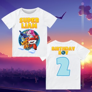inspired Super Wings Birthday Shirt, Super wings t-shirt, Family Shirt, matching shirt, Personalized shirt, Super wings party - Raglan style