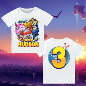 inspired Super Wings Birthday Shirt, Super wings t-shirt, Family Shirt, matching shirt, Personalized shirt, Super wings party - Raglan style