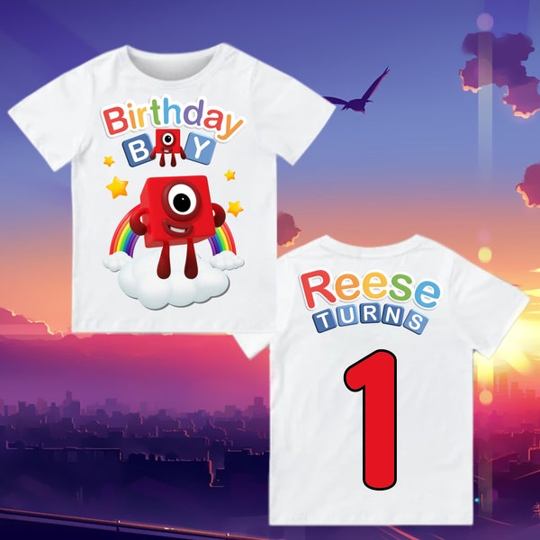 Numberblocks Birthday Shirt Kids, 1-10 Numberblocks Birthday Shirt, Numberblocks Family Birthday Shirt nom et âge Blocs numériques pour tout-petits