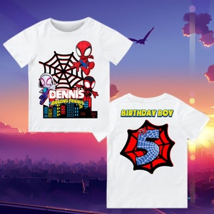 Spiderman Friends Inspired Birthday T Shirt, Spidey & His friends theme Party, Personalized shirt, Gift Birthday Shirt, family tees Custom