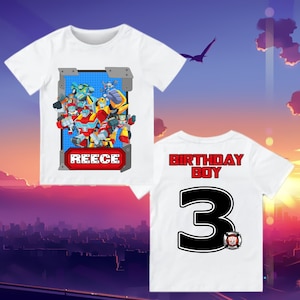 Trans4mers Rescue Bot Birthday Shirt: Personalized Robot Kids T-Shirt