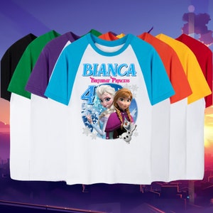 Frozen Geburtstags Raglan Shirt: Elsa & Olaf Party T-Shirt
