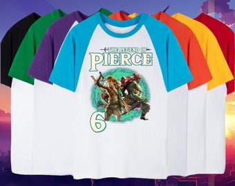 Gamer inspired ZELDA Link video game theme Shirt birthday party theme Short, 3/4, long sleeve legend of - Unisex Kids shirt Gamer shirt