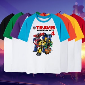Rescue Bots transformer birthday shirt - trans4mer robot theme shirt - Raglan custom transformer shirt Unisex car robot short,3/4,long