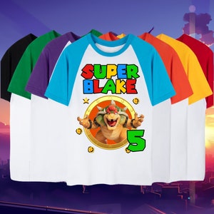 Custom Mario Birthday Shirt, Personalized Super Game Family Shirt,   Mario Family Tee, Luigi, Peach, Yoshi, Mario Custom Design