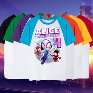 Ghost Spider Birthday Girl shirt, Ghost Spidey Birthday T-Shirt, Matching Family Birthday Shirts, Long Sleeve or Short Sleeve Girl spidey