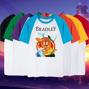 WoF Dragons Wings of Fire Unisex, Dragon Shirt, Birthday Shirt - Personalized Shirt - Raglan Sleeves Dragon Book Custom Gift Wings of Fire