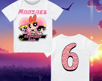 Custom Girls Powerpuff Girls Birthday Shirt, Custom Family Birthday Shirt, Birthday Matching Tee, blossom bubbles buttercup